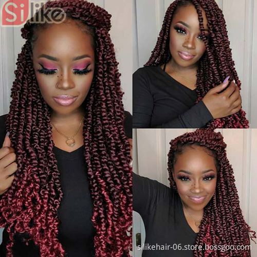 Pre-twisted Passion Twist Hair 22 inch Passion Twist Crochet Hair Pre Looped Bohemian  Synthetic Braiding Passion Twist hair